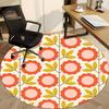 1pc Floral Pattern Office Round Area Rug,  Mat Suitable For Office, Under Office Chairs Bedroom Living Room Home Decor, Room Deco