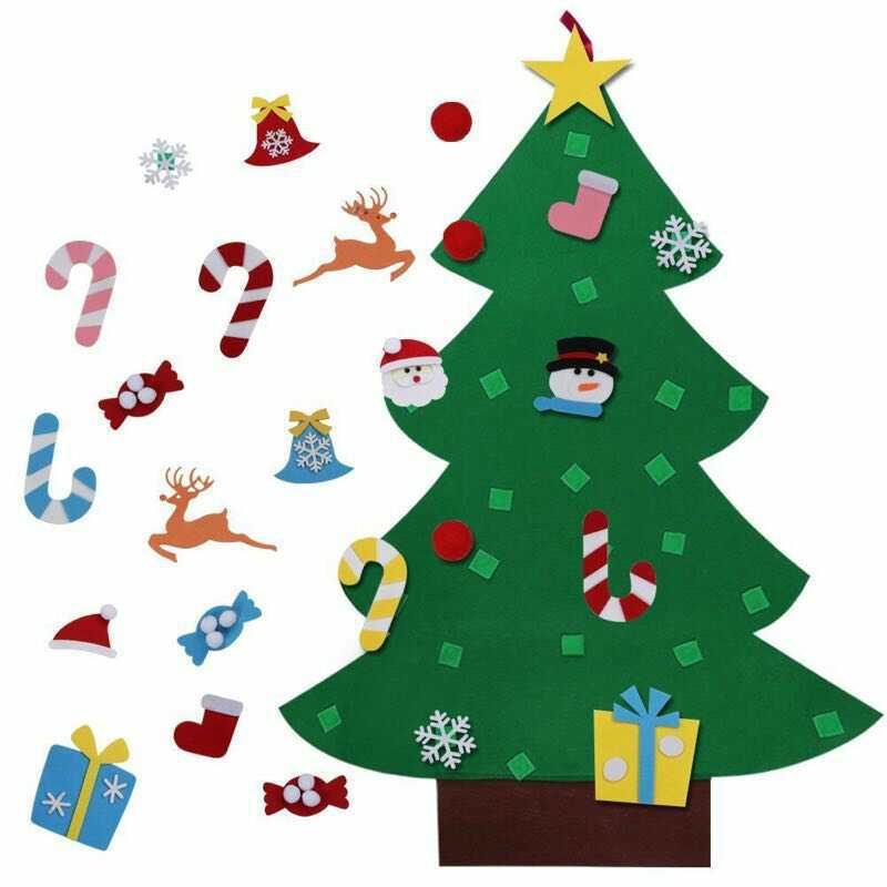 Children s 3D DIY Felt Christmas Tree Door Hanging Decoration Custom Size