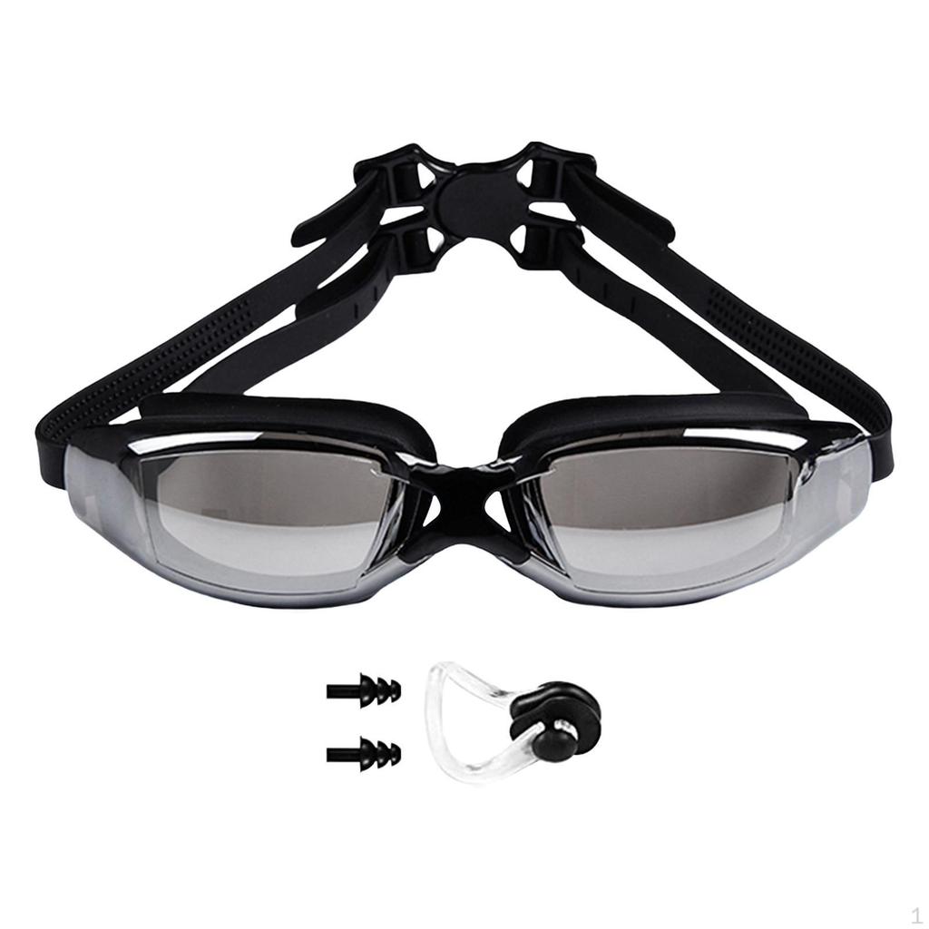 Fashion Swimming Goggles Anti Fog Case Comfortable Adjustable Gear Earplug for Youth Women Men