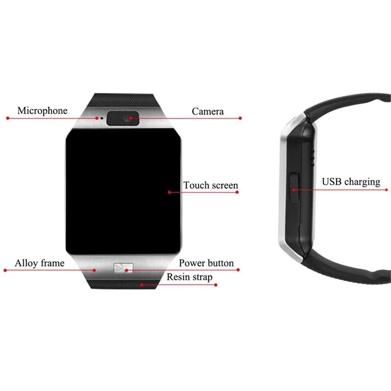 Digital Touch Screen Smart Watch DZ09 Q18 Bracelet Camera Bluetooth WristWatch SIM Card Smartwatch Ios Android Phones Support