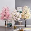 For 50/100/120/150/180cm Artificial Cherry Blossom Tree Indoor Home Office Party Wedding Cherry Blossoms Bonsai Fake Potted Plan