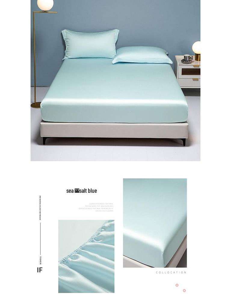 Four Seasons Tencel Fitted Sheet: Breathable, Cooling Nude Mattress Protector for Single/Double Beds.