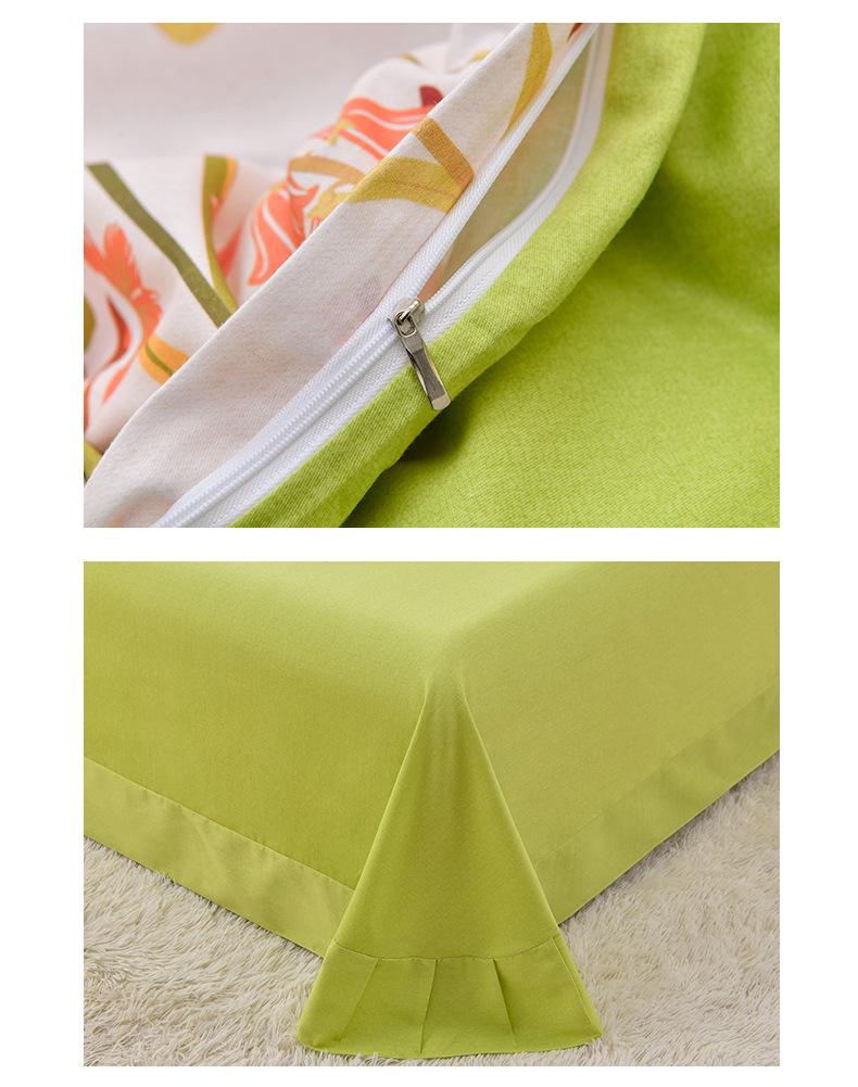 New Stylish Skin-Friendly Cotton Flannel Bedding Set - Thickened Plaid & Floral Design for Students