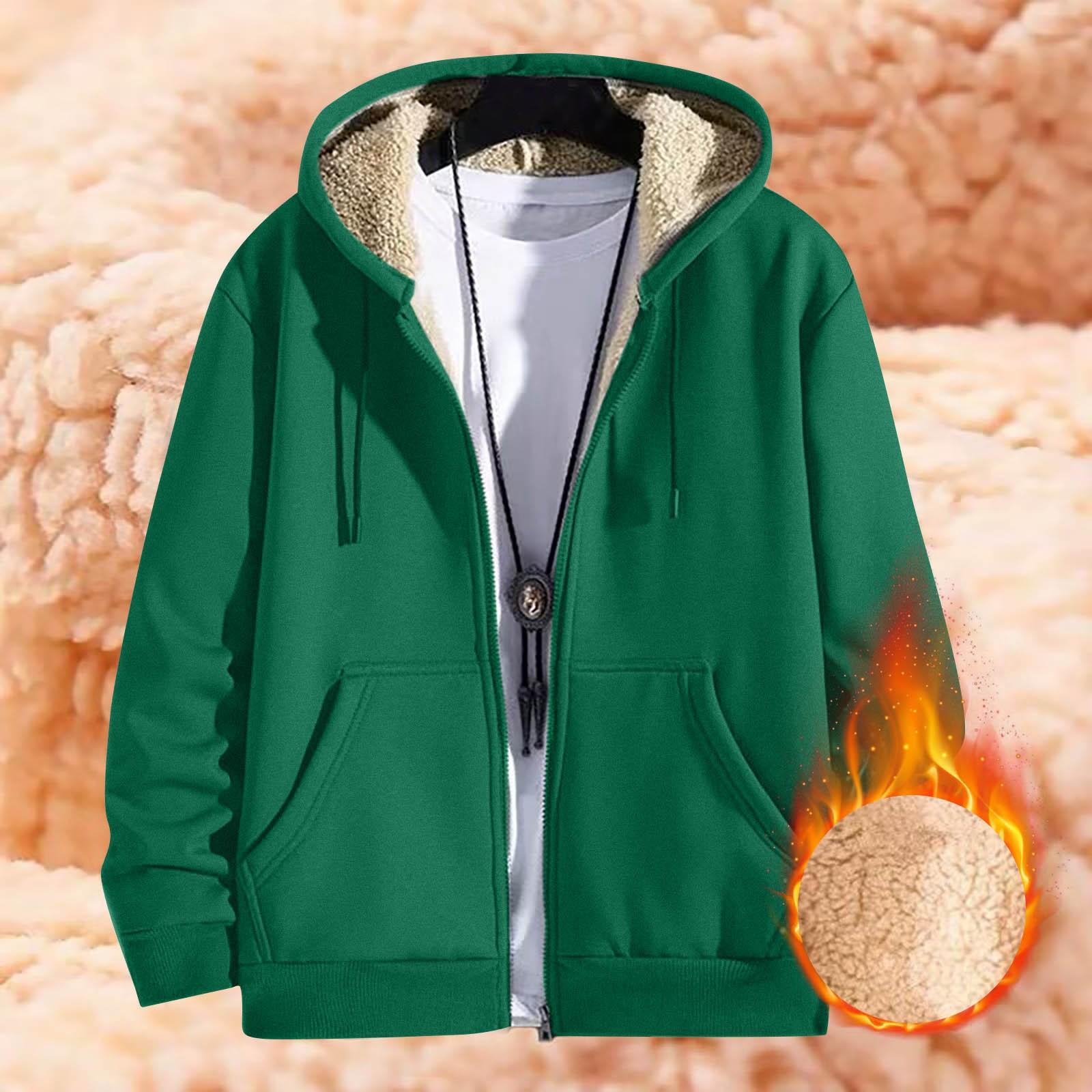 

Мужское зимнее теплое пальто из овечьего флиса, кардиган с капюшоном, флисовая плотная куртка, повседневная толстовка с капюшоном, плюшевое пальто с капюшоном XXXXXL зелёный