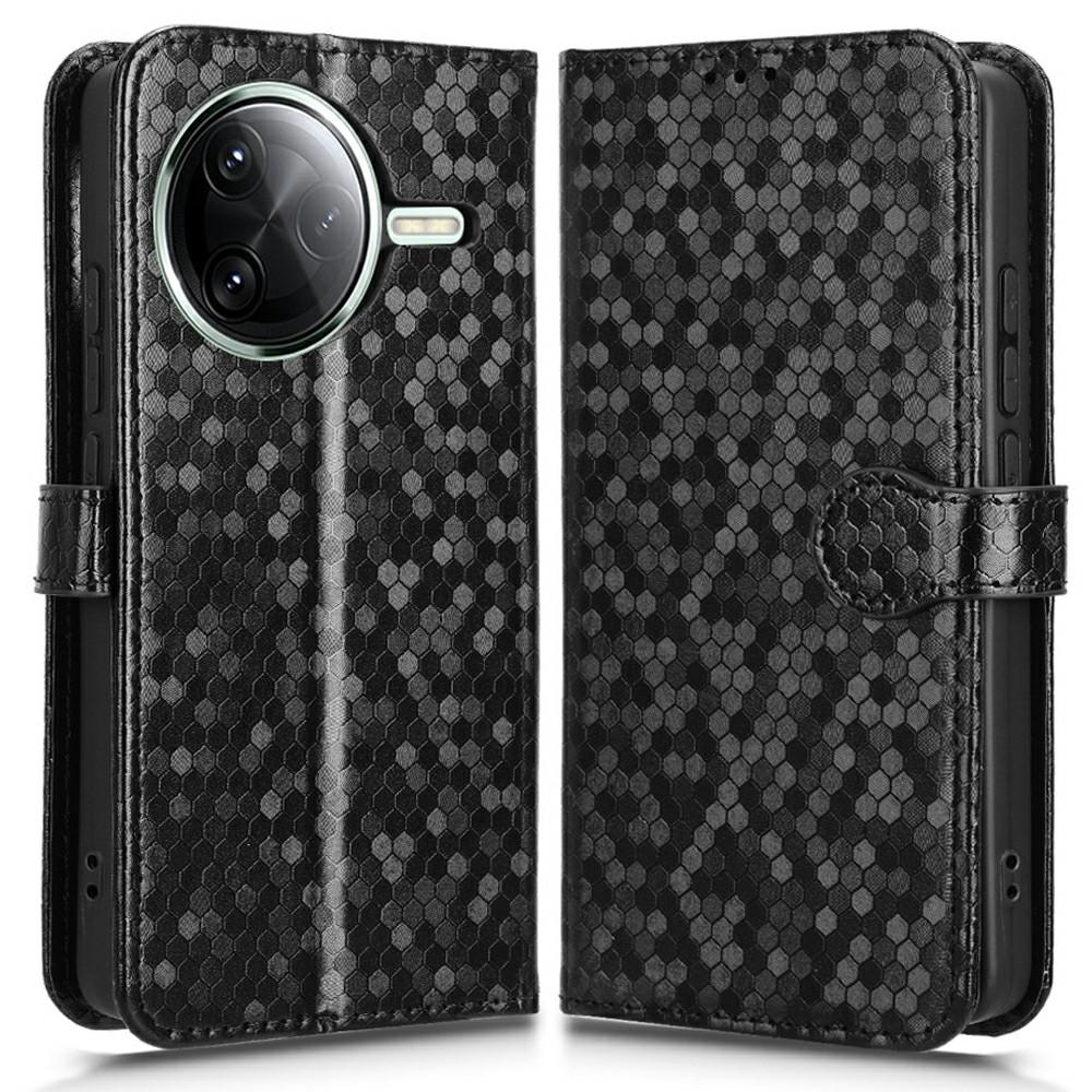 

Для Xiaomi Poco F7 Ultra 5G/Poco F7 Pro 5G/Redmi K80 5G/K80 Pro 5G Чехол-кошелек с точечным тиснением, из искусственной кожи Black