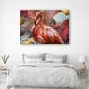 Canvas Print Pink Flamingo On Abstract Background