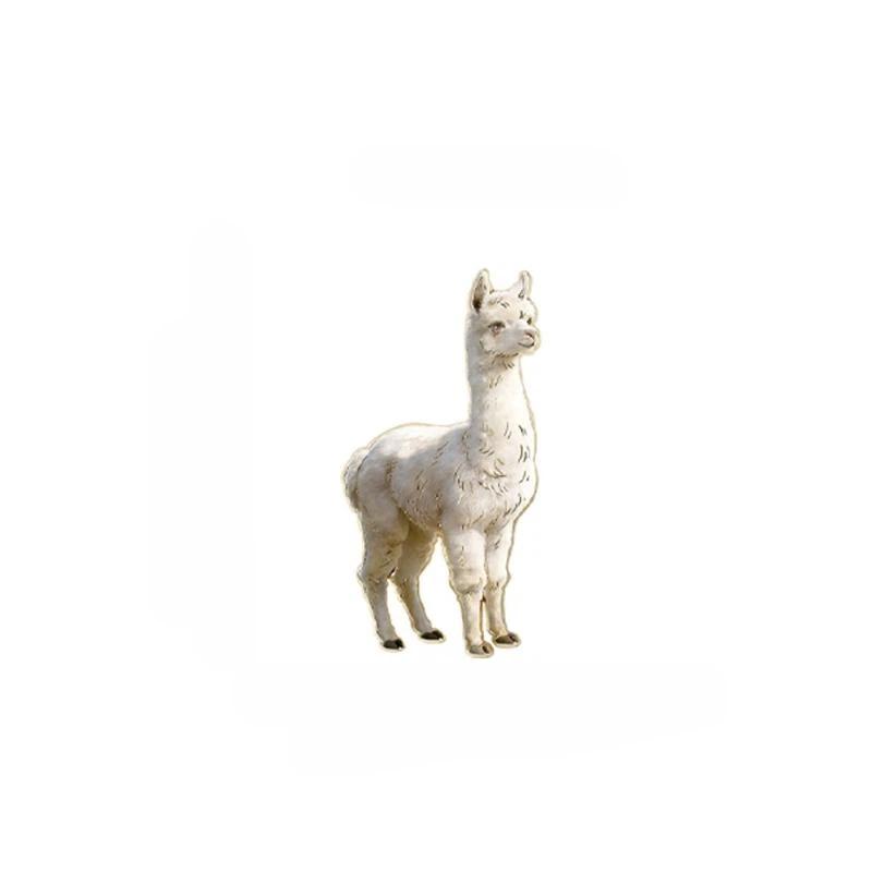 1Pcs Cute 4 Color Cartoon Alpaca Metal Pins For Clothes Bags Backpack Lapel Badge Gifts For Friends