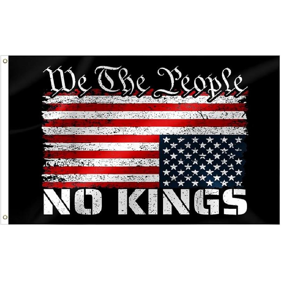 

No Kings In America Flag 2x3FT Vivid Color Fade Resistant Polyester with Brass Grommets Gifts and Room Decor Indoor Outdoor 2x3FT