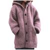 Frauen Casual Warm Lose Knopf Hoodie Stricken Pullover Lange Tops Bluse Pullover