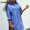 Office Lady Hemd Einfarbig Einreihig Damen Knöpfe Asymmetrische Bluse für Alltagskleidung