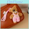 Plush Bear Keychain With Cartoon Design For Car And Bag Decor