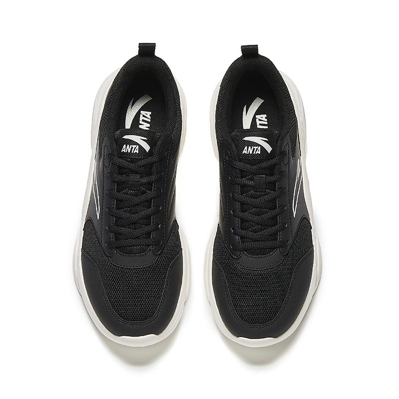 Anta Lifestyle Series Comfortable Durable Breathable Low-Top Casual Shoes Men sneaker Black White 912538828-1