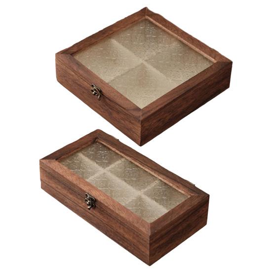 Jewelry Storage Box Multi-Grid with Dustproof Glass Cover And Metal Lock Jewelry Organizer for Rings Earrings Bracelets Necklaces