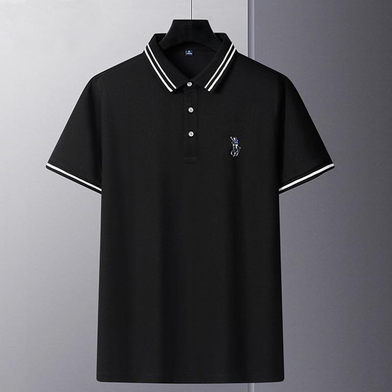 TrendHub Polo Shirt Men New High Quality Cotton Mens Short Sleeve Solid Color Embroidery Casual Polo Shirt