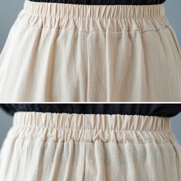 M-4XL Sommerhose mit elastischer Taille für Damen, lässig, einfarbig, Baumwolle und Leinen, knöchellang, Hose für Damen, hochwertige Baggy-Hose