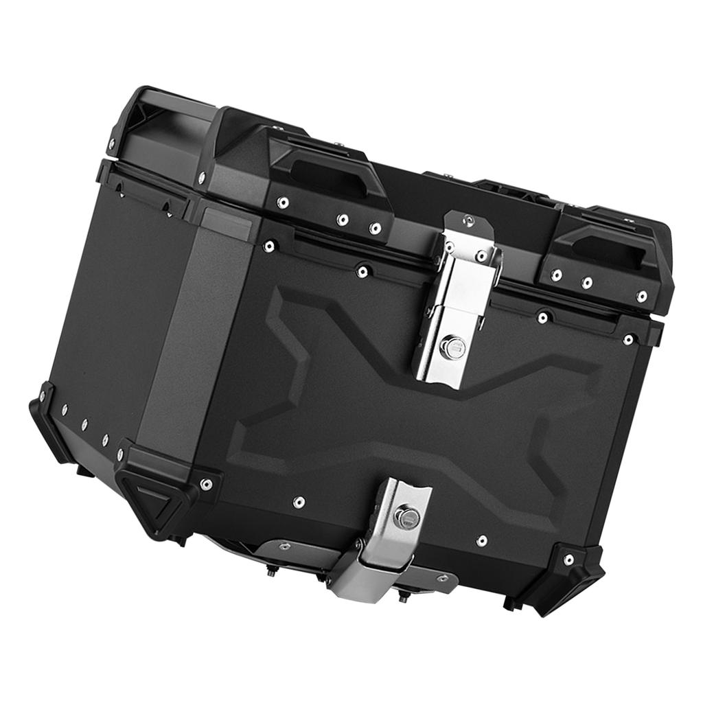 Motorcycle Tail Box, 65L Aluminum Alloy Motorcycle Luggage Trunk, Large Rear Storage Cargo Case for Touring and