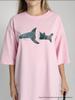 2026 Summer Women's European & American Style Versatile Shark T-Shirt - 100% Cotton Short Sleeve