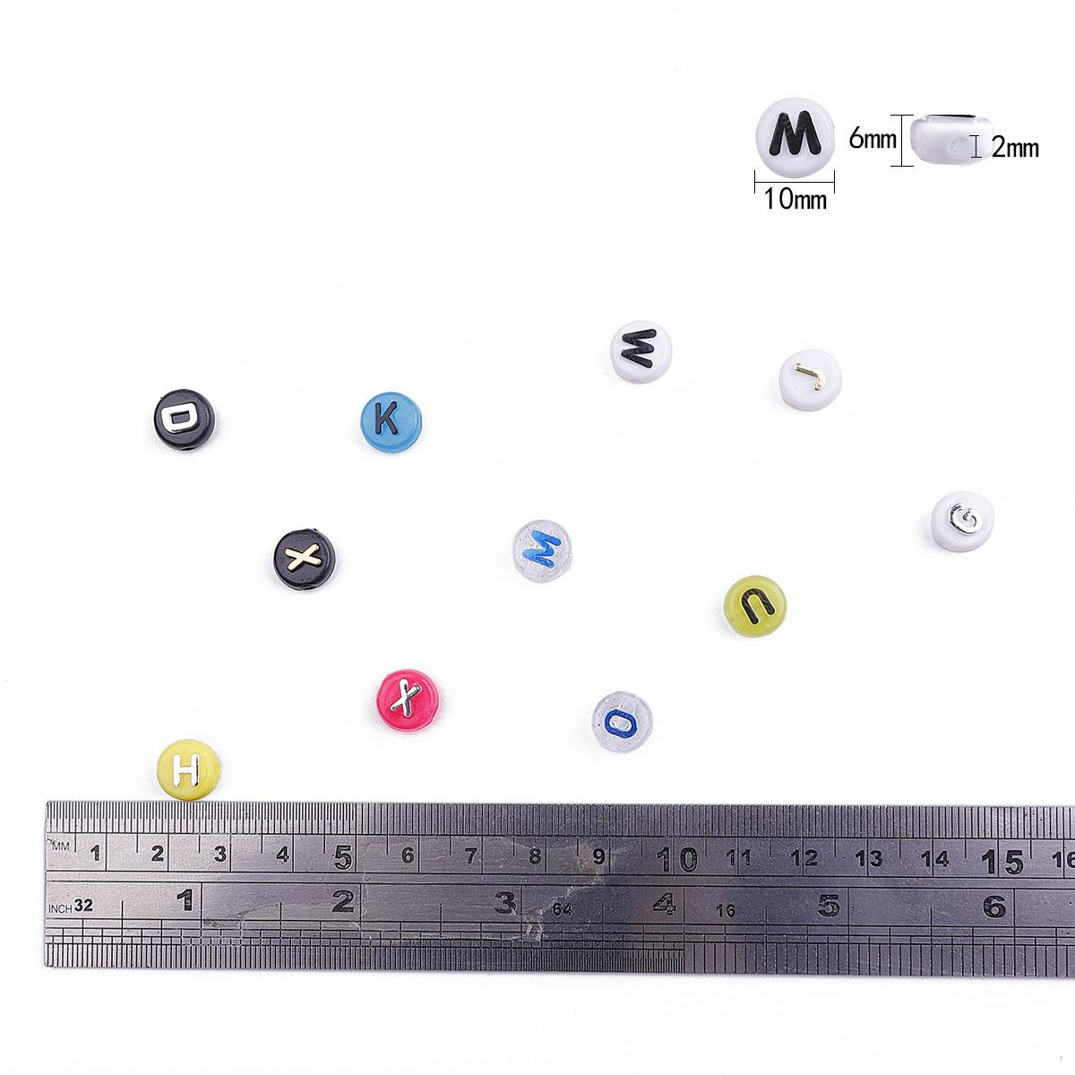 Акриловые плоские бусины с буквами 10x6 мм — фото 14