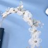 Korean Style Bridal Hair Vine, Forest Vintage Fabric Flower Headpiece, Sweet Silver Hair Accessory for Wedding Updo & Boho Bride