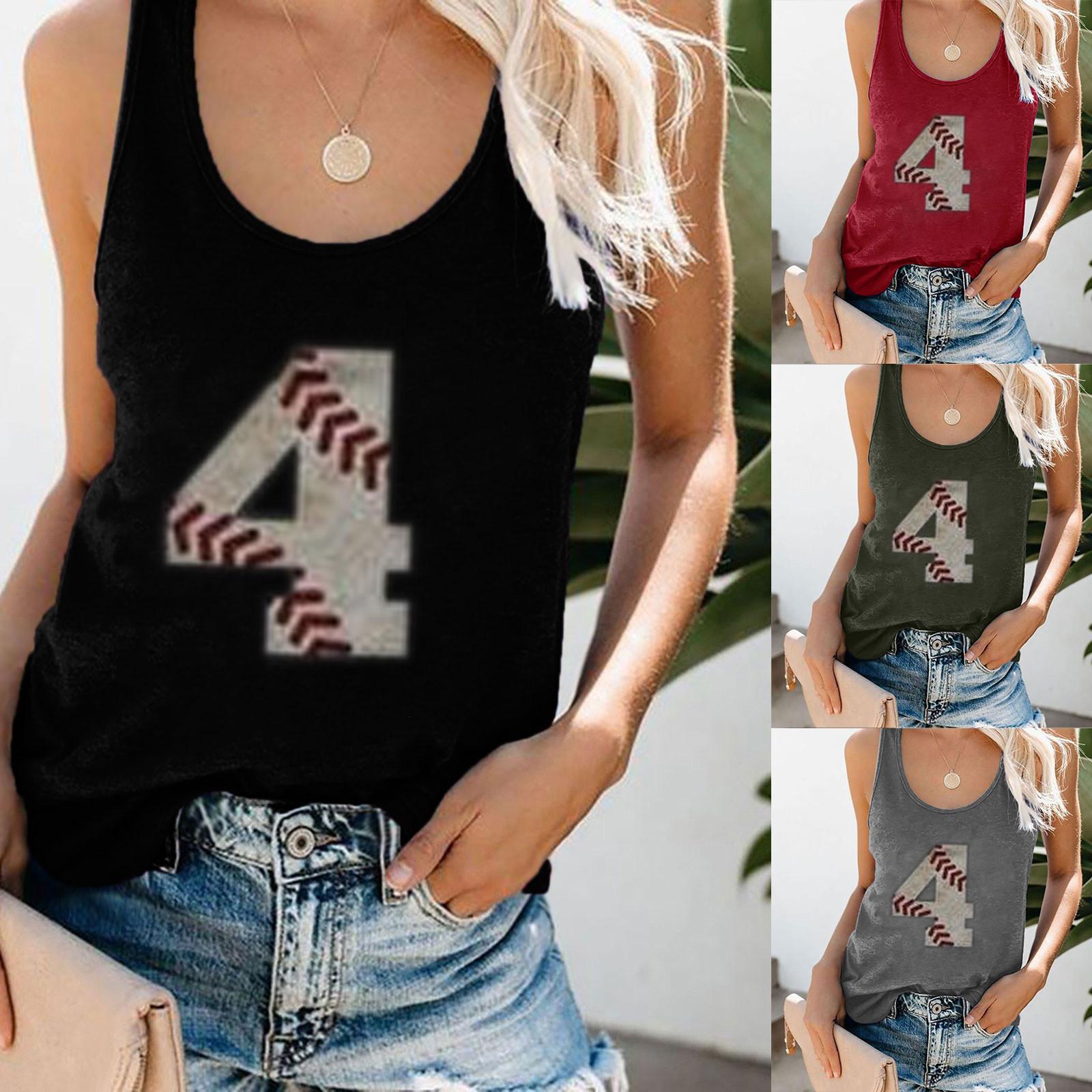 

Женские новые бейсбольные номера с принтом без рукавов повседневные свободные жилеты