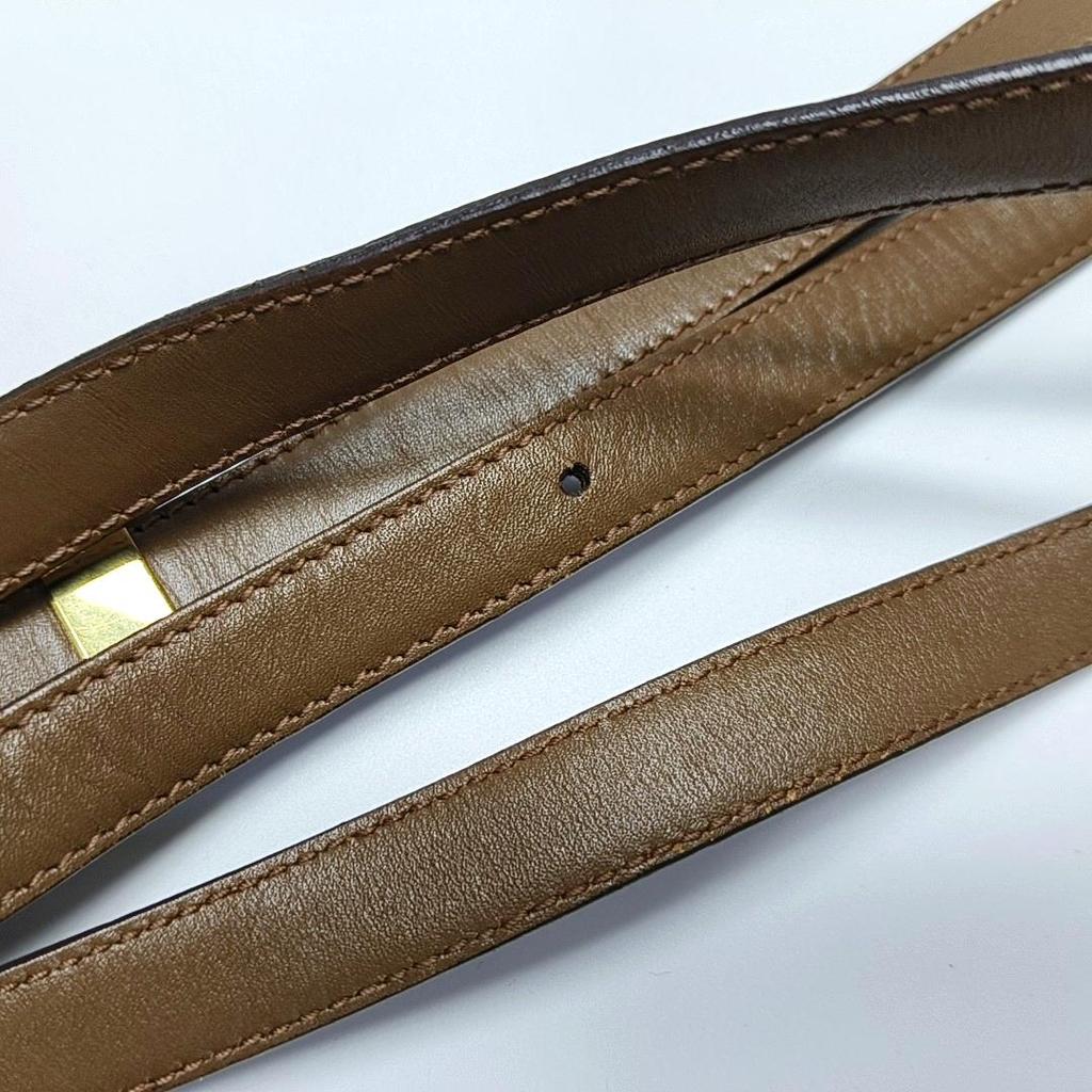 [Pre-Owned] Classic Box Medium Brown Leather Shoulder Bag With Gold Hardware And Detachable Strap - Good #7WFHCE