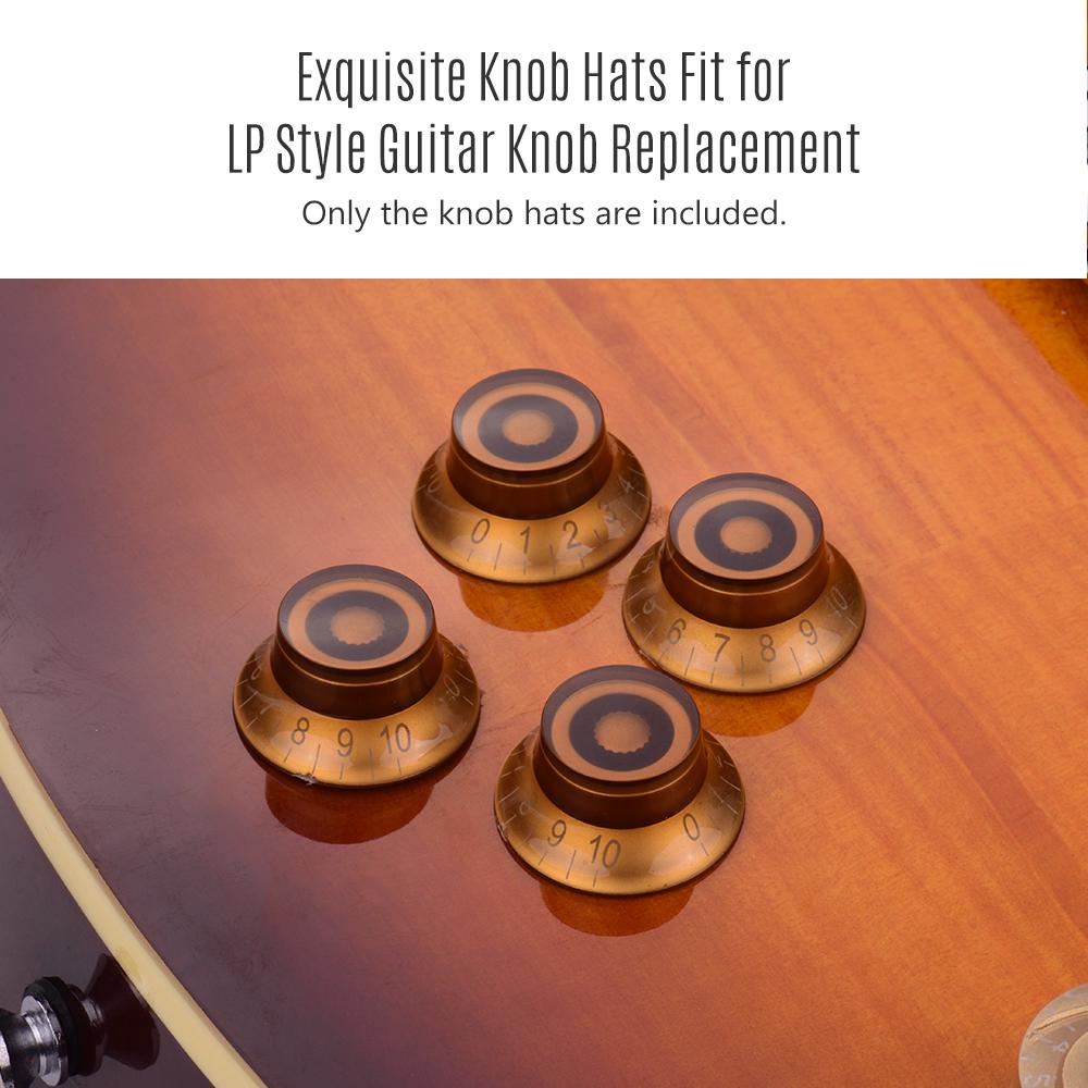 Buy 4PCS Electric Guitar Bass Acrylic Knob Hat Tone and Volume Control