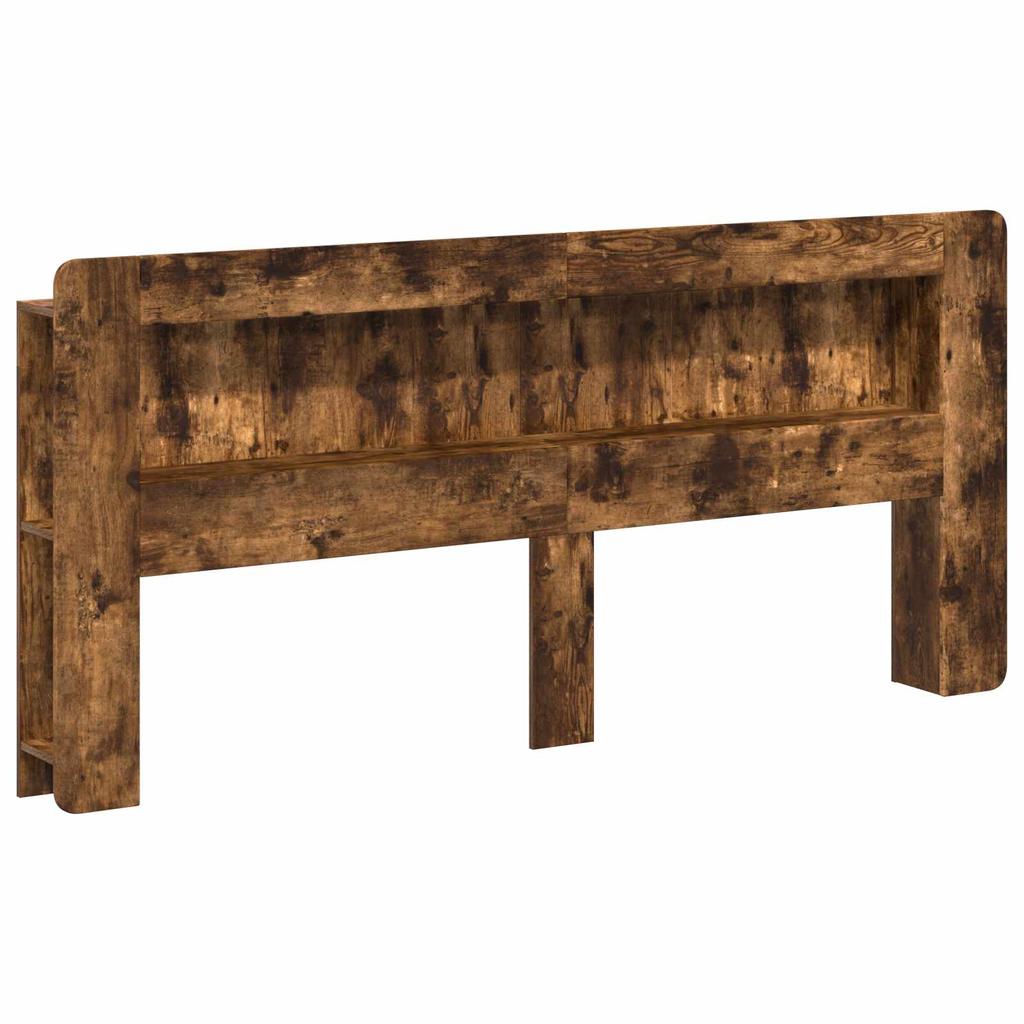 Headboard Cabinet Smoked Oak 215 x 18.5 x 100 cm