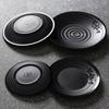 1Pc Black Plastic Frosted Dinner Plate Restaurant Melamine Tableware Japanese Sushi Plates Not Easily Broken Snack Fruit Dishes