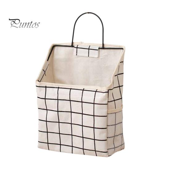Wall Hanging Pouch Storage Bag Large Capacity Wear-resistant Cotton Flax Multi-purpose for Bedroom