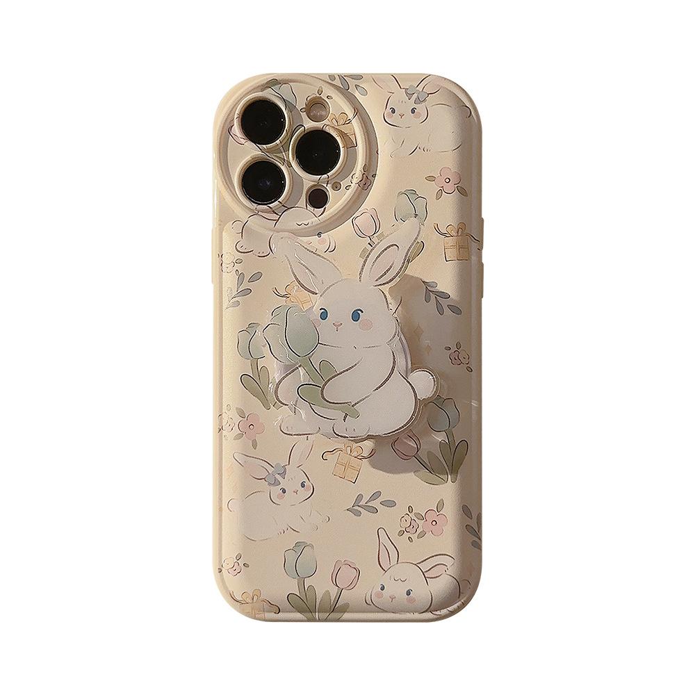 Flower Rabbit Mobile Phone Case Apple IPhone 16 Creative 15 Bracket 11 Silicone 13 Suitable for 14promax Girl 12