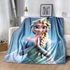 1 szt. Kreskówkowy Koc Elsy, Uniwersalny Sezonowo, Dekoracja Domu, Kocyki, Urocza Pościel z Księżniczką Frozen, Miękki Koc Flanelowy, Ver