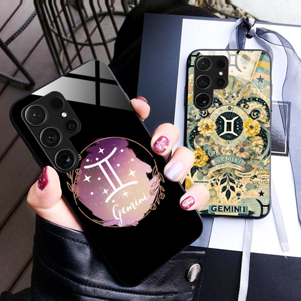 Zodiac Sign Gemini Mobile Phone Case for Samsung Galaxy A56 55 54 53 52 51 36 35 34 23 16 15 5G Glass Colorful Cover Cover