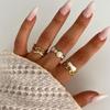 Geometric Open Rings Hand Jewelry Fashion Finger Rings Stainless Steel Texture Suitable for Fashion Enthusiasts Present