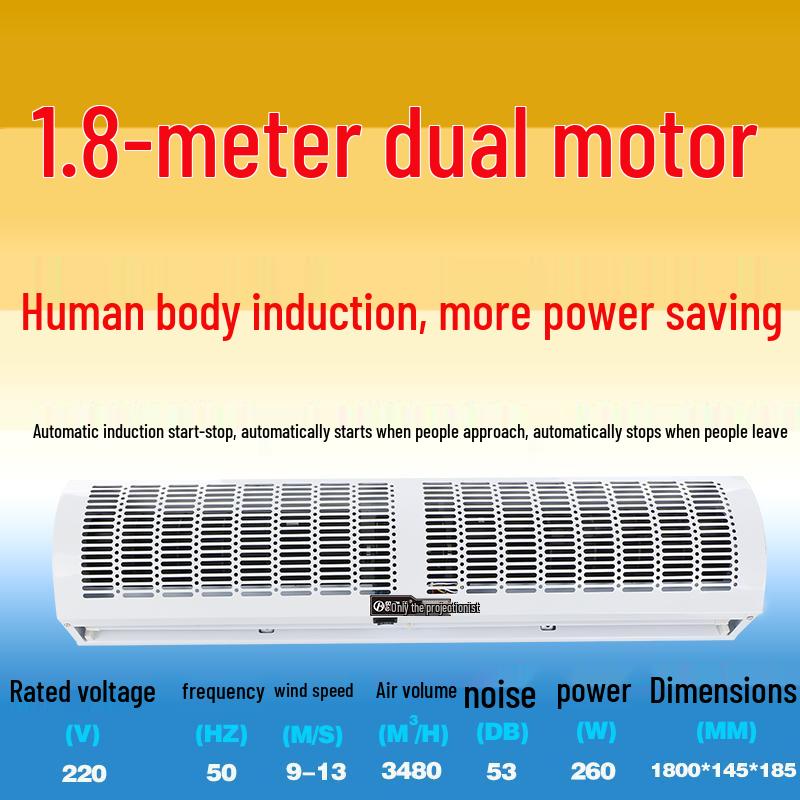 Silent Commercial Air Curtain for Doors - 0.9/1.2/1.5/1.8/2 Meter