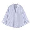 HipSeam Wide Sleeved Shirt Women Spring Asymmetric Hem Button Women's Shirts Simple Lady Johnny Collar Linen Shirts & Blouses