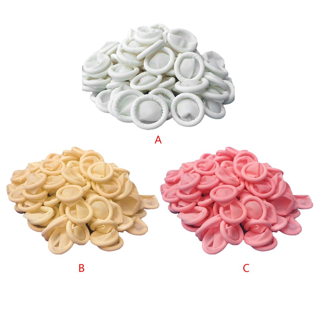 120 Stück Naturkautschukhandschuhe Fingerlinge Latex Fingerspitzschutz