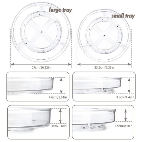 360-Degree Rotating Spice Rack, Condiment Rack, Rotating Tabletop Tray, Condiment Storage, Kitchen Storage, Cosmetics Storage, 2-Tier Round Shape, Lar