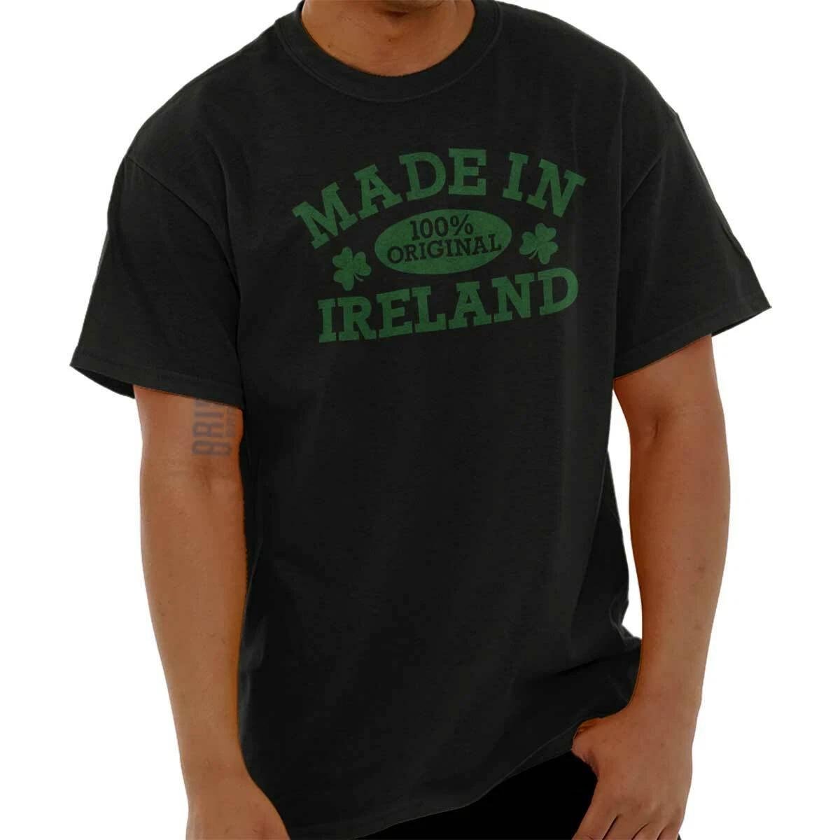 Made In Ireland Irish St Pattys Day Shamrock Womens or Mens Crewneck T Shirt Tee XXL