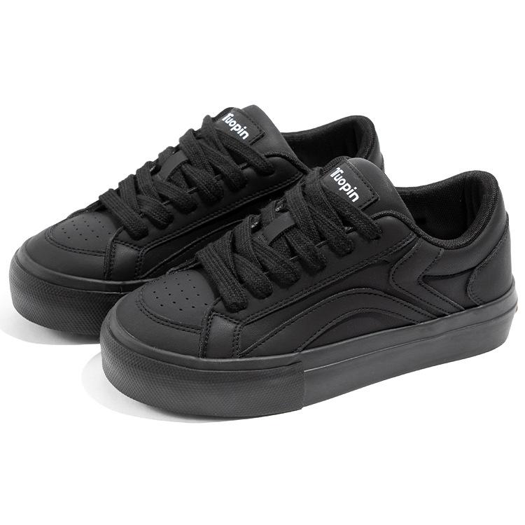 Niebieskie buty na deskę damskie 2025 wiosna i lato nowe buty typu bread niszowe wszechstronne na grubej podeszwie podwyższające casualowe białe buty