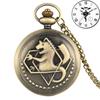 Antique Fullmetal Alchemist Quartz Anime Pocket Watch Cosplay Edward Elric Clock Design Pendant Necklace Chain Vintage Chain