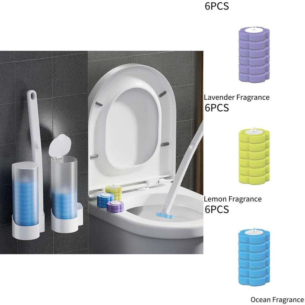 Toilet Disposable Brush Set Toilet Bowl Cleaning System Cleaners With Refills