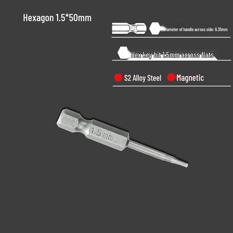 S2 Air Impact Hex Socket Bit Set, Pneumatic & Electric Screwdriver, 1/4 Strong Magnetic