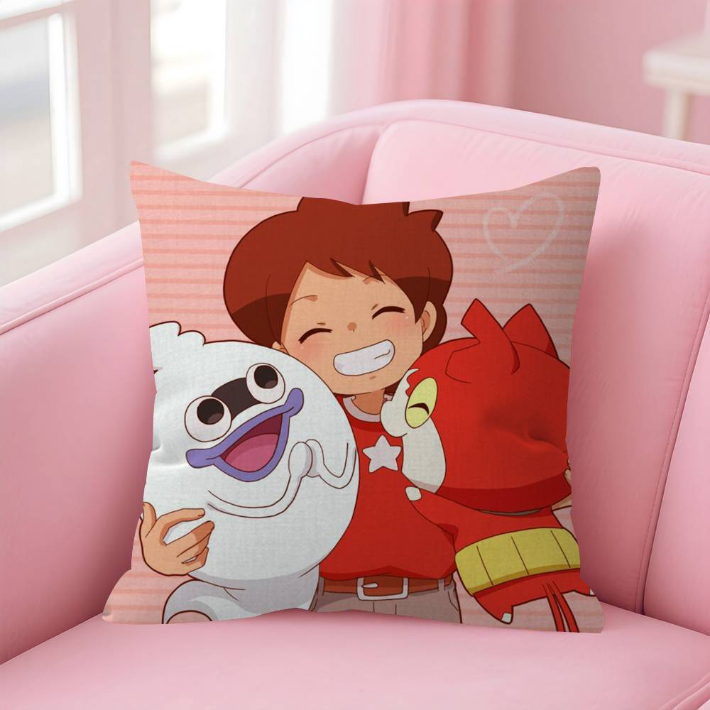 Anime Yokai Cute Watch   Pillow Cushion Cover Pillowcase Living Room Sofa Home Decor Customized