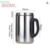 Stainless Steel Double-layer Mug With Lid, Office Insulated Insulated Mug With Handle