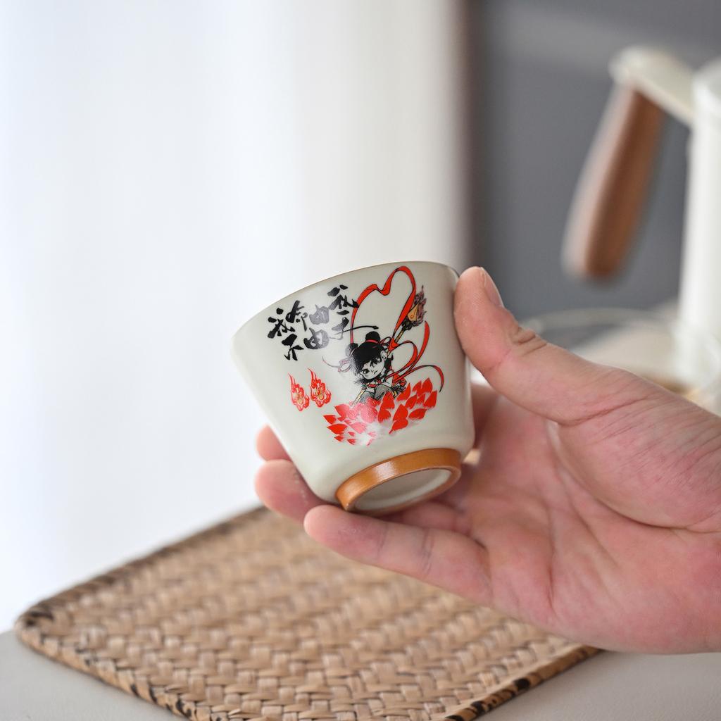 Ru Kiln Nizha Teacup Incense Cup High-Grade Qingru Personal Special Master Cup With Gift Tea Set Qingru Teacup