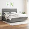 VidaXL Divan Bed with Mattress Dark Grey 200x200cm Fabric - Model 3142042