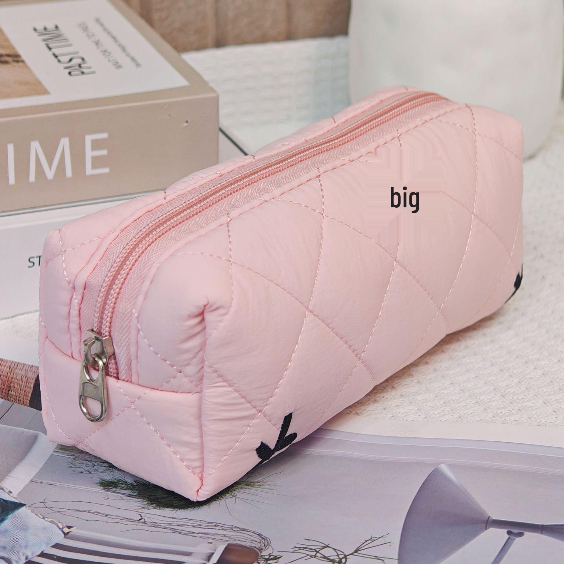 

Large Quilted Cotton Handbag: Multipurpose Makeup, Toiletry & Electronics Organizer