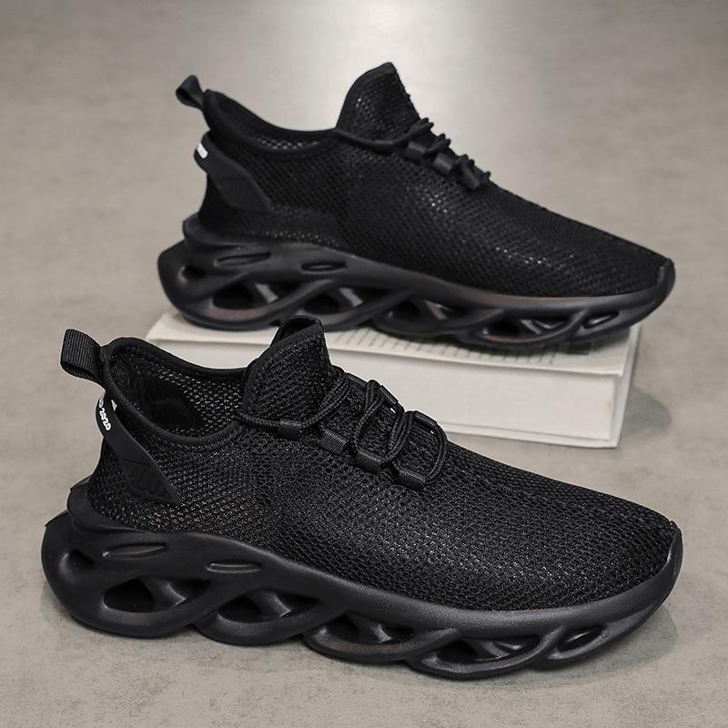 Hete Heren Hardloopschoenen Lichte Sneakers Zwarte Heren Casual Schoenen Mesh Loopschoen Buiten Schokabsorberend Dames Tennisschoenen