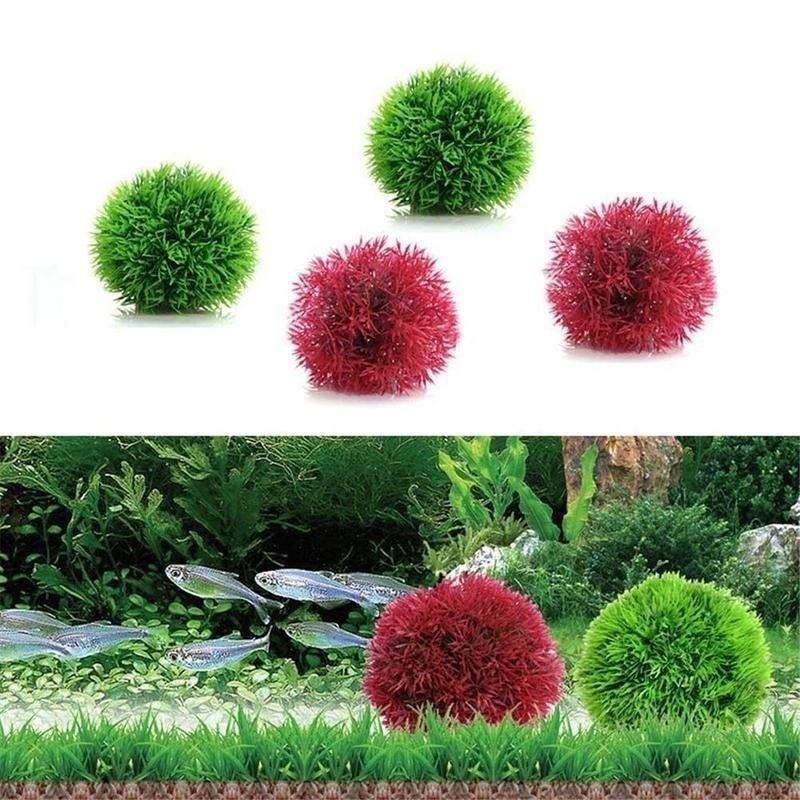 2025 Artificial Aquatic Plastic Plants Aquarium Grass Ball Fish Ornament Aquarium Ornamental Chlorella Prospects Grass For Decor