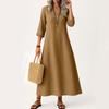 Dress For Women Long Boho Beach Dress Elegant Maxi Dress V-Neck 3/4 Sleeve Dress